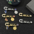 Muslim Islam Mashallah in Arabic Father's Mother's Baby Turkey Evil Eye Pin Brooch Baby Enamel Pins. 