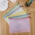 5PCS A4 A5 A6 Zip File Folders Stationery Storage Folder File Mesh Zipper Pouch Document Bag School Office Supplie.