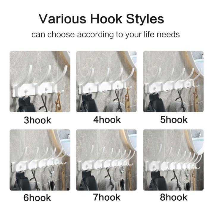 YUNJIEYA%20Black%20white%20Folding%20Robe%20Hooks%20Towel%20Hanger%20Nail%20Wall%20Rack%20Hooks%20Coat%20Clothes%20Holder%20for%20Bathroom%20Kitchen%20Accessories%20-%20Image%204