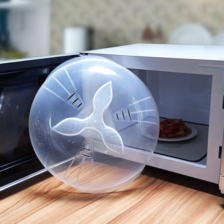 Microwave Splatter Cover Large 12inch Clear Splatter with Handle Vents Safe Plastic Heating Splash Guard Lid, Dishwasher Safe