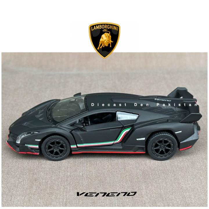 Lamborghini%20Veneno%20Matte%20Black%20Kinsmart%20(Size:%205%20inch)%20Diecast%20Model%20Car%20-%20Image%204