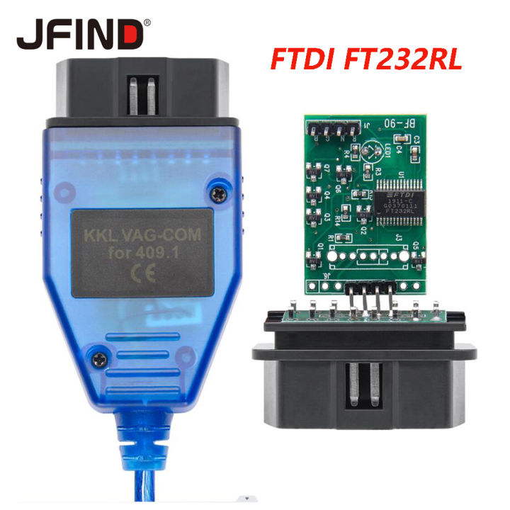 VAG KKL 409.1 FTDI FT232RL OBD 2 OBD2 Car Diagnostic vag com USB Interface Cable 409 1 For VAG Auto Car Diagnostic Scanner Cable