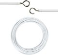 3 meter Curtain Wire Rod Expanding High Quality Curtain Wire Plastic-coated Curtain Rope Spring Rope Curtain Lanyard/ Curtain Rod Curtain Wire and Hooks Set,Curtain Wire with Screw-in Hooks for Net Curtain Rod. 