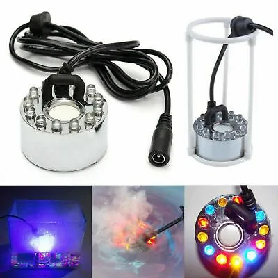 LED Ultrasonic Mist Maker Fogger Atomizer Humidifier with Power Adapter