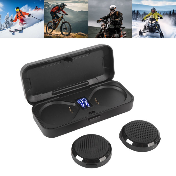 Motorcycle Helmet Speakers HiFi Sound Motorcycle Bluetooth Headset 50 Hours Battery Life for Outdoor Sports Skiing Climbing