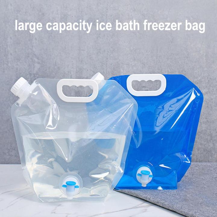 5/10L Foldable Drinking Water Bag Transparent Outdoor Camping Hiking Thickened Bag Big Capacity Storage Container Portable