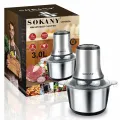 Sokany Meat Grinder Chopper LB-7005A Stainless Steel Electric 2 Speeds 3L Jar 220-240V-50/60Hz 800W.