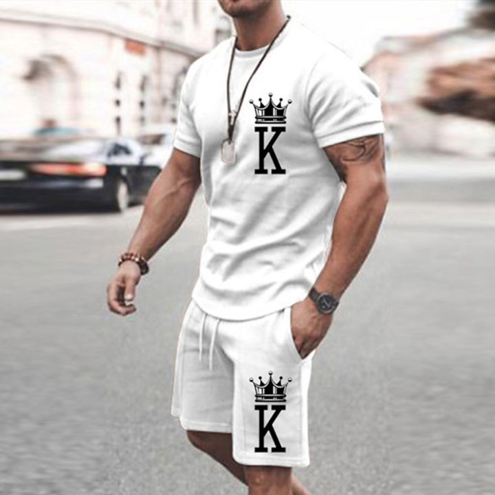 2025%20Summer%20New%20Men's%20Summer%20Leisure%20Sports%20Running%20Set%20Loose%20Men's%20Refreshing%20Top%20Y2K%20Style%203D%20Poker%20King%20Fashion%20Set%20Lightweig%20-%20Image%203