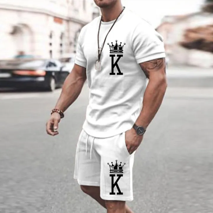 2025%20Summer%20New%20Men's%20Summer%20Leisure%20Sports%20Running%20Set%20Loose%20Men's%20Refreshing%20Top%20Y2K%20Style%203D%20Poker%20King%20Fashion%20Set%20Lightweig%20-%20Image%203