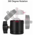 Mini Ball Head Mount Adapter 1/4 Inch Screw Aluminum Alloy, 360° Rotatable Tripod Ball Head for DSLR Camera Phone Fill Light. 