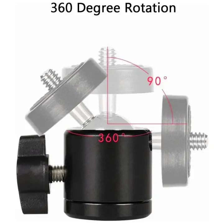 Mini%20Ball%20Head%20Mount%20Adapter%201/4%20Inch%20Screw%20Aluminum%20Alloy,%20360%C2%B0%20Rotatable%20Tripod%20Ball%20Head%20for%20DSLR%20Camera%20Phone%20Fill%20Light%20-%20Image%202