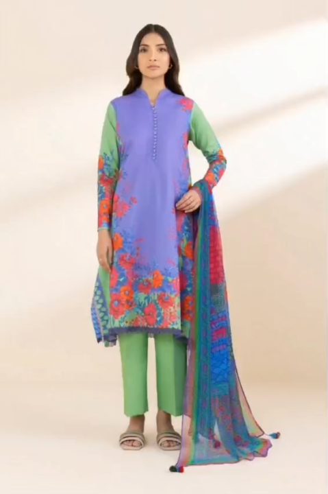 3-Piece Printed Lawn Suit for Women | Unstitched Summer Lawn Shirt ...