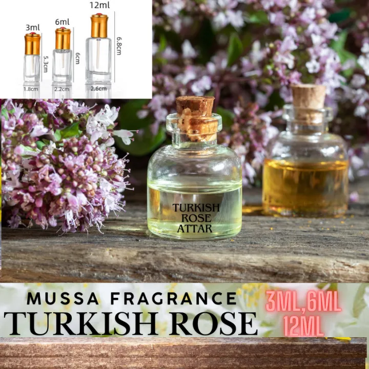 Turkish Fragrant Roses Turkish rose Attar arabic fragrance oil long lasting perfume 3,6,12 ml ...