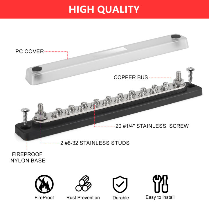 20%20Way%20Terminal%20Distribution%20Block%20Current%20Rating%20150A%2036V%20DC%20Terminal%20Copper%20Bus%20Bar%20For%20Car%20RV%20Marine%20Solar%20Truck%20Black%20-%20Image%203