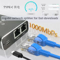 RJ45 Splitter 1 in 2/3/4 Out Network 1000Mbps RJ45 Adapter Gigabit Converter Internet Ethernet 8P8C Extender Plug Extension.