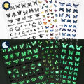 3pcs Luminous Butterfly Nail Decal Stickers Colorful Blue Butterfly Series Design Glow In The Dark Night Polish Sliders Manicure.