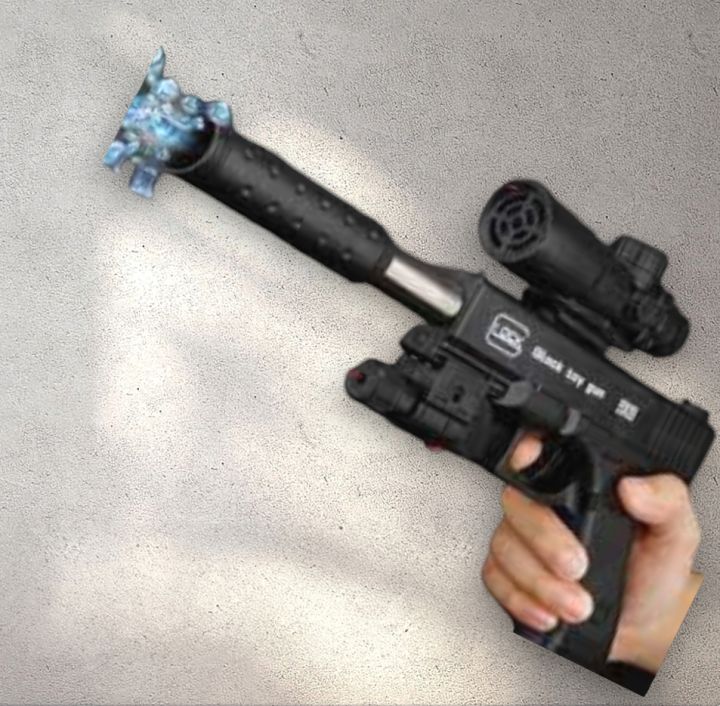 NEW GLOCK TOY GUN FOR KIDS BLACK AIR SOFT FINE QUALITY PLASTIC AIRSOFT SHELL ENJECT WITH RED LASER  LIGHT TOY GUN FOR 7 TO 12 YEARS OLD BOYS BLACK COLOR BLACK MACHINE TOY GUN