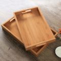 Bamboo Wooden Rectangular Tea Tray Pallet Wood Serving Tray Tea Cup Tray With Handle Wood Dinner Dessert Bread Fruit Food Plate. 