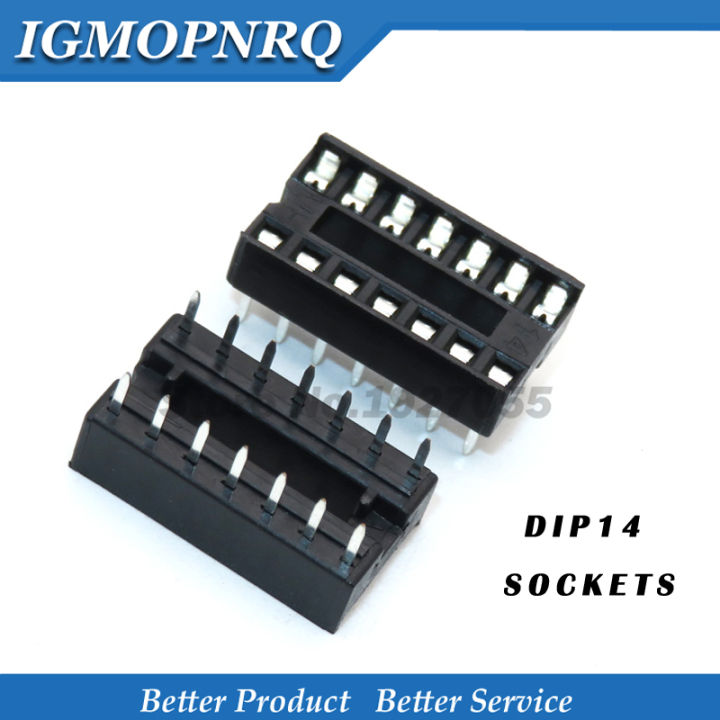 10pcs DIP-14 Square hole 14PIN DIP14 IC Sockets Adaptor Solder Type ...