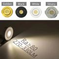 Mini 12V Adjustable Drive Free LED Spotlight Downlights Ceiling Light Down Lights Showcase Cabinet Recessed Lighting White Body. 