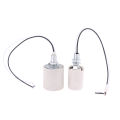 E14/E27 Ceramic Screw Lamp Holder LED Light Heat Resistant Adapter Home Use Round Socket For Bulb Base With Cable. 