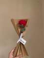 Handmade crochet rose with complementary khaaki wrapping/ crochet rose. 