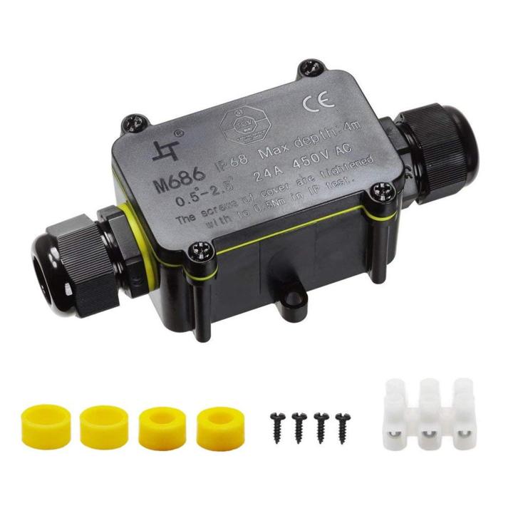 Junction%20Box%20Waterproof%20IP68%202%20Way%20Plug%20Line%20M20%20Coaxial%20Cable%20Connector%20Wire%20Range%205%20to%2012mm%20Outdoor%20Electric%20Power%20Cord%20Boxes%20-%20Image%202