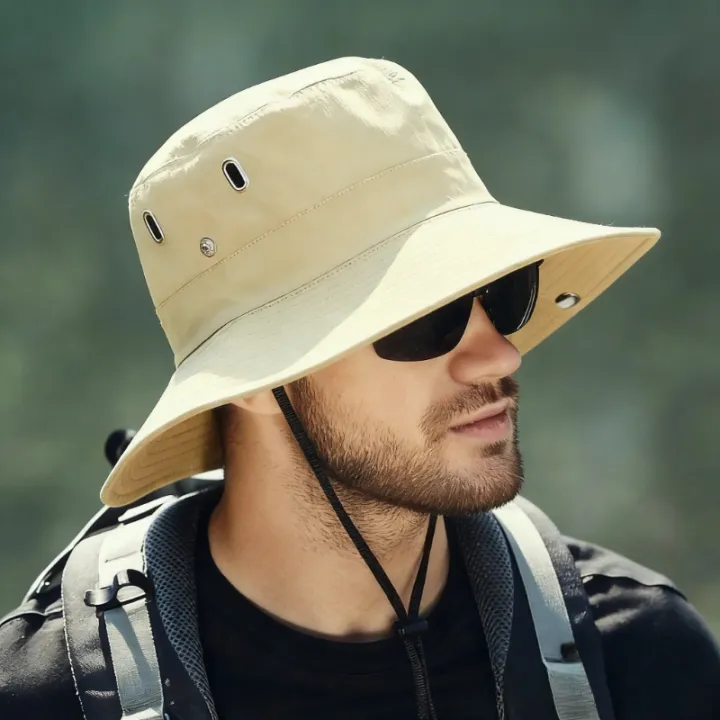 Mens%20Wide%20Brim%20Sun%20Hat%20Waterproof%20UPF50%20Plus%20UV%20Protection%20Bucket%20Hat%20for%20Fishing%20Hiking%20Camping%20Summer%20Outdoor%20Fishing%20Hat%20-%20Image%202