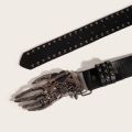 Gothic Punk Leather Y2k Belt For Women Men Metal Buckle Waist Strap Designer Luxury Female Jeans Trouser Decorative Waistband. 