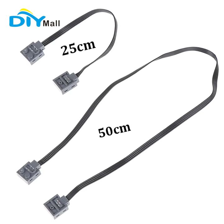 25/50CM Power Functions Extension Wire Cord Connectors Compatible with legoeds MOC Motor 8886 8871 8870 LED Light Link Line 8869
