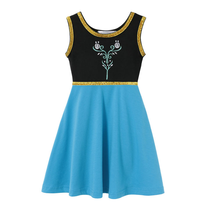 Children's%20Casual%20Dress%20for%20Girls%20Mermaid%20Rapunzel%20Dress%20One-Shoulder%20Sling%20Short%20Sleeve%20Princess%20Costume%20Summer%20Casual%20Vest%20-%20Image%206