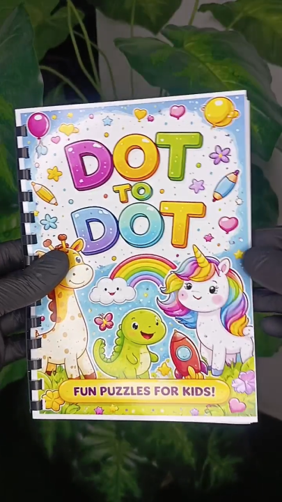 30 Pages Dot to Dot Fun Puzzle Book for Kids Coloring Learning Activity ...