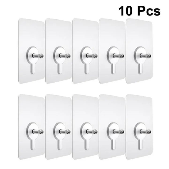 10pcs Strong Self Adhesive Punch Free Wall Hooks