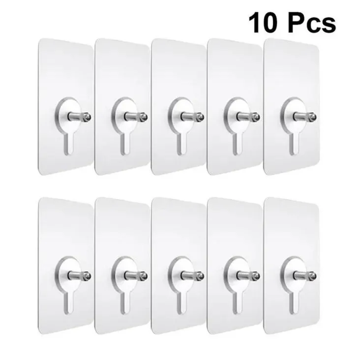 10pcs Strong Self Adhesive Punch Free Wall Hooks