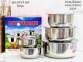 MY HOME 5 PCS STOCK POT SET / POT SET / 5 PCS SILVER POT SET. 
