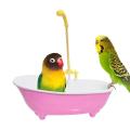 Parrot Automatic IntelligentBath Bird Shower Bathtub Supplies Blue Cute Plastic Cage AccessoriesHousehold Accessory Bird Bath.