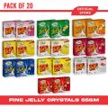 Fine Crystal Jelly All 10 Flavor Mix 55gm - Pack of 20. 