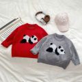 Toddler Loose Fit Knit Sweater Adorable Panda Print Top Cozy Long Sleeve Pullover Soft Unisex Winter Casual Wear. 
