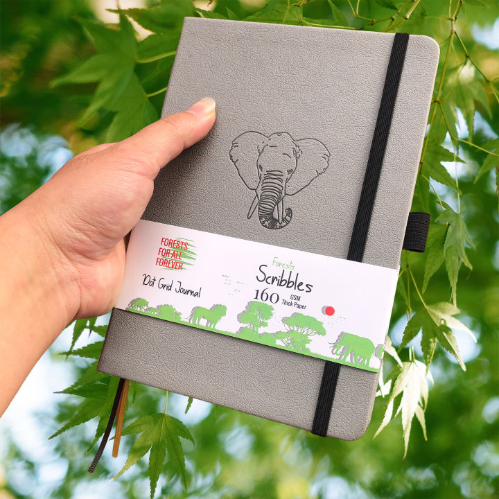 Elephant Bullet Dotted Journal,160gsm Thick Cream Paper Dot Grid ...