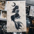 Mesmerizing Moon Mermaid Long-Lasting Temporary Tattoos. 