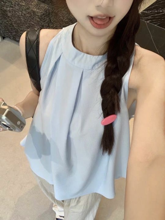 Clear%20Stock%20%F0%9F%92%A5%20%20%20Sfb010%20%F0%9F%98%81%20Women's%20Simple%20Solid%20Color%20Sleeveless%20Halter%20Neck%20Tank%20Top.%20Cute%20Vest%20for%20Beautiful%20Girls,%20Korean%20Style%20Fashion.%20Can%20Be%20Worn%20on%20the%20Outside.%20-%20Image%2010