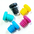 Reusable colorful silicone bottle stoppers, 5 pieces per set, multi-purpose wine bottle sealing caps for home and kitchen use. 