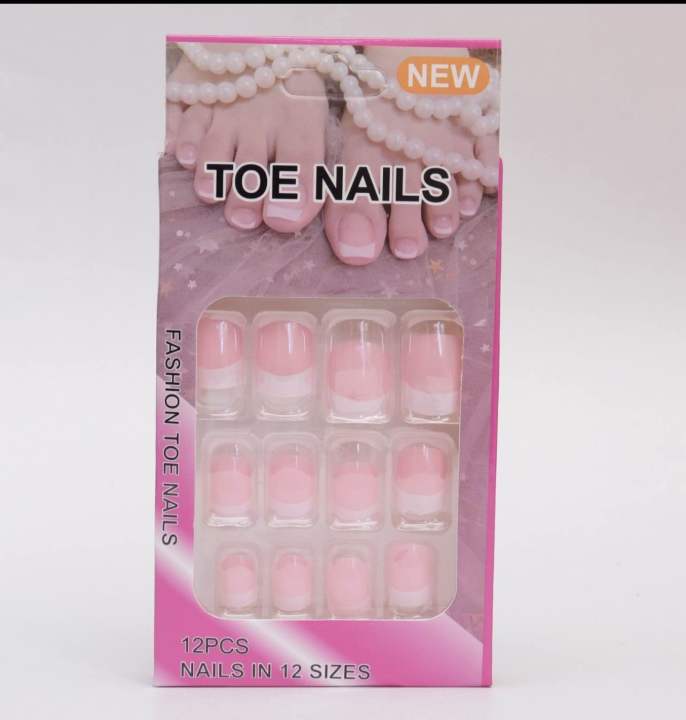 Beautiful%2012%20Pieces%20Fake%20Foot%20Nails%20With%20Glue%20For%20Parlor%20use%20(Press%20On%20Toe%20Nail%20With%20Glue%20For%20Women%20-%20Image%204