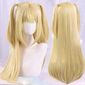 MisaMisa Cosplay Wig Long Style Golden Blonde Women's Style Amane Misa Anime Cosplay Wig Heat-Resistant Synthetic Fiber Hair.