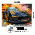 1000pcs Abstract Racing Car Puzzle - Large 500/1000pcs Jigsaw with Vibrant Splash Design, Scratch-Resistant Paper, Ideal for A.