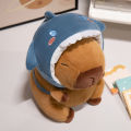 Cute Shark Head Backpack Plush Toy with Capybara Design Adorable Stuffed Doll  Birthday and Holiday  for Kids or Friends. 