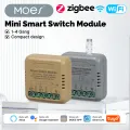 MOES Tuya WiFi Zigbee Mini DIY Smart Switch Module 1-4 Gang Timer Home Automation Compatible with  Home Alexa. 