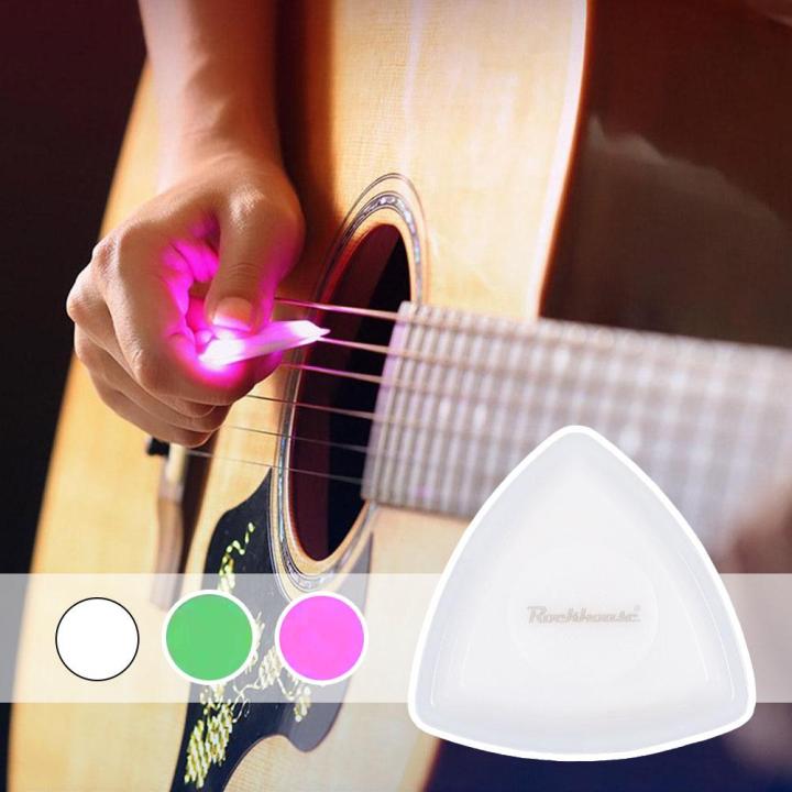 Electric Guitar Picks with High-Sensitivity LED Light Musical Instrument Glowing Plectrum Non-Slip for Bass Electric Guitarists