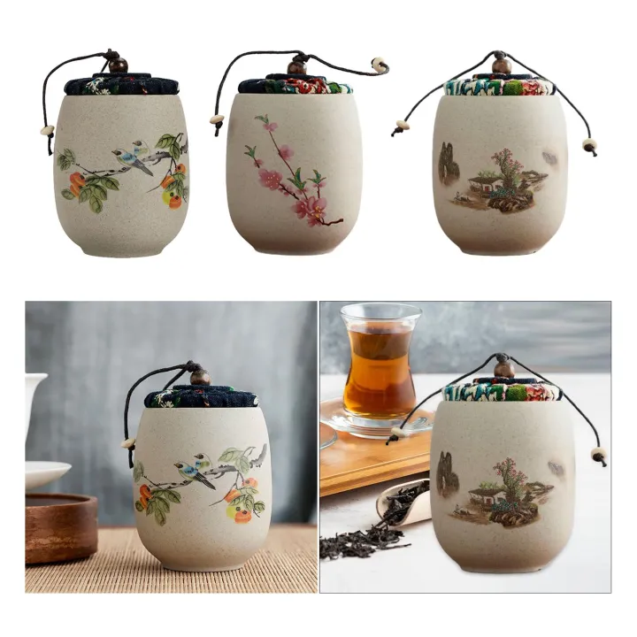 Ceramic%20Tea%20Container%20Chinese%20Styles%20Ceramic%20Food%20Storage%20Jar%20Sealed%20Canister%20Tea%20Jar%20Loose%20Tea%20Tin%20for%20Tea%20Nuts%20Coffee%20Spice%20-%20Image%203