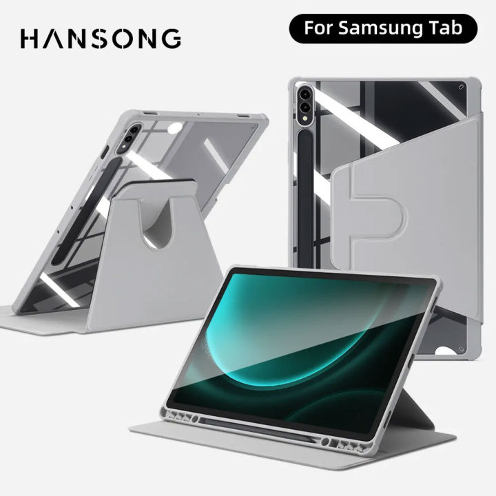 For Samsung Galaxy Tab Case for S9 FE S6 lite Tab A9 A8 S9 Plus FE Smart Auto Sleep Wake Function Acrylic Cover